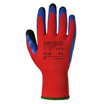 Ochranné rukavice, latexové, M, "Duo-Flex", červeno-modrá