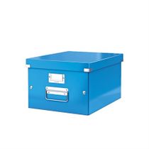 Odkladací box, A4, lesklý povrch, LEITZ "Click&Store", modrý