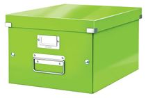 Odkladací box, A4, lesklý povrch, LEITZ "Click&Store", zelená