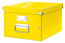 Odkladací box, A4, lesklý povrch, LEITZ "Click&Store", žltá