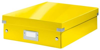 Odkladací box, laminovaný kartón, M veľkosť, LEITZ "Click&Store", žltá