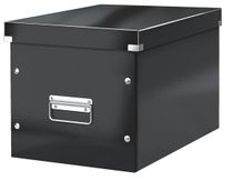Odkladací box, lesklý povrch, L veľkosť, LEITZ "Click&Store", čierny