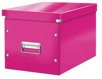 Odkladací box, lesklý povrch, L veľkosť, LEITZ "Click&Store", ružový