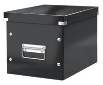 Odkladací box, lesklý povrch, M veľkosť, LEITZ "Click&Store", čierny