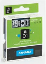 Páska do štítkovača, 9 mm x 7 m, DYMO "D1", biela-čierna