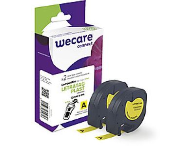 Páska "wecare" DYMO S0721620, LetraTag PLAST,Black/Yellow,2*12mm*4m