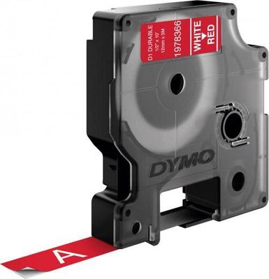 Permanentná vinylová páska Dymo D1 12 mm červená/biela