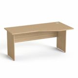 Písací stôl, s oblúkom, pravý, s drevenými nohami, 160x80 cm, MAYAH 