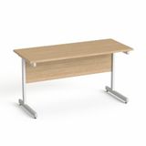 Písací stôl, so sivými kovovými nohami, 140x70 cm, MAYAH 
