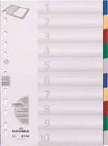 Plastový rozraďovač DURABLE 10-dielny farebný