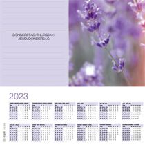 Podložka na stôl, 595x410 mm, kalendár na 3 roky, s týždenným plánovačom, SIGEL"Fragrant Lavender"