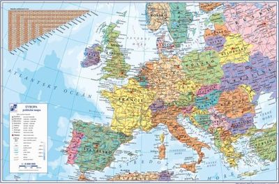 Podložka na stôl KARTON PP s mapou Európy 40x60cm