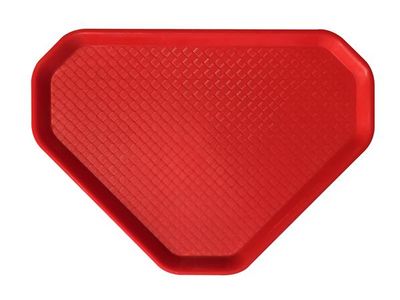 Podnos, samoobslužný, trojuholníkový, plastový, servírovací, červená, 47,5x34 cm