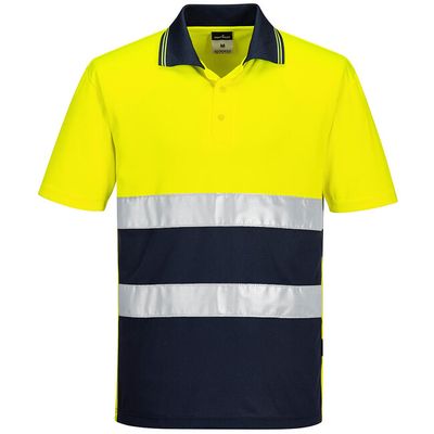 PORTWEST S175 Polokošeľa Cotton Comfort žltá/námornícka modrá