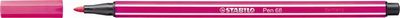 Popisovač, 1 mm, STABILO "Pen 68", neónový ružový