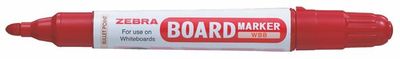 Popisovač na tabule, 2,6 mm, kužeľový hrot, ZEBRA "Board Marker", červená