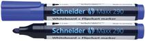 Popisovač na tabule a na flipchartové tabule, 1-3 mm, kužeľový hrot, SCHNEIDER "Maxx 290", modrý