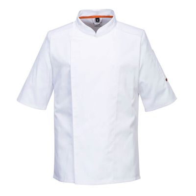 PORTWEST C746 Chef Jacket stretch MeshAir s kr?tkym ruk?vom - biely