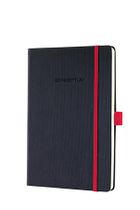 Poznámkový blok, exkluzívny, A5, štvorčekový, 194 strán, tvrdá obálka, SIGEL "Conceptum Red Edition", čierno-červený