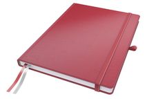 Poznámkový zošit, exkluzívny, A4, linajkový, 80 listov, tvrdá obálka, LEITZ "Complete", červený