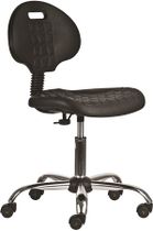 Pracovná stolička, antistatická , s operadlom, plastové sedadlo,  "1291", čierna
