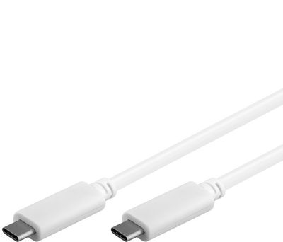 PremiumCord USB-C/male - USB-C/male, bílý, 1m