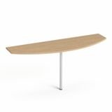 Prídavný stôl, s oblúkom, so sivými kovovými nohami, 50x160 cm, MAYAH 