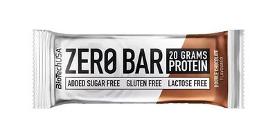 Proteínová tyčinka, bezlepková, 50g, BIOTECH USA "Zero Bar", dvojitá čokoláda