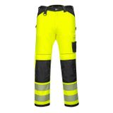 PORTWEST PW385 PW3 Hi-Vis Dámske elastické pracovné nohavice žltá/čierna