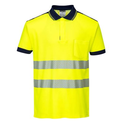 PORTWEST T180 Hi-Vis Polo-tričko žltá/námornícka modrá