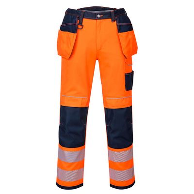 PORTWEST T501 Hi-Vis Pracovné nohavice oranžová/námornícka