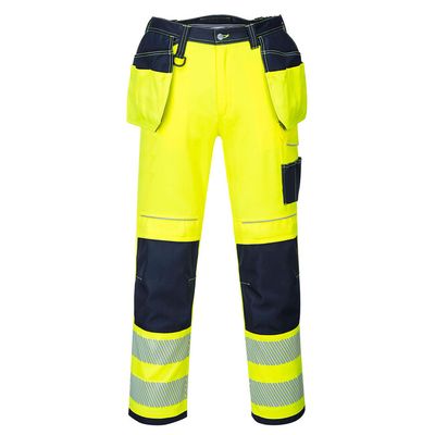 PORTWEST T501 Hi-Vis Pracovné nohavice žltá/námornícka modrá