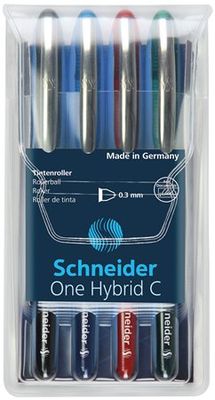 Roller, sada, 0,3 mm, SCHNEIDER "One Hybrid C", 4 farby
