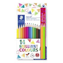 Sada farebných ceruziek, trojhranné, s darčekom s 2ks ceruzkami, STAEDTLER "Ergo Soft", 14 rôznych farieb