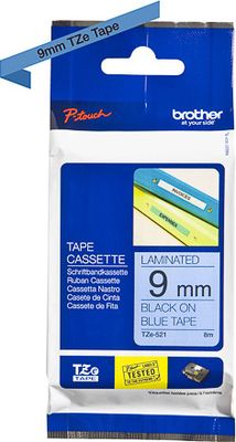 Samolepiaca páska Brother TZe-521 9 mm modrá/čierna