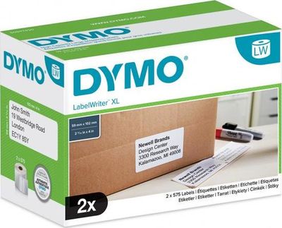 Samolepiace etikety Dymo LW 4XL 102x59 mm veľké expedičné biele