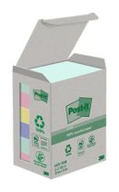 Samolepiaci bloček, 38x51 mm, 6x100 listov, ekologický, 3M POSTIT "Nature", mix pastelových farieb