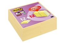Samolepiaci bloček, 76x76 mm, 24x90 listov, 3M POSTIT "Super Sticky", žltá