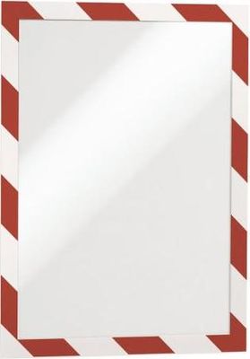 Samolepiaci Duraframe Security A4, červeno-biely, bal.2 ks