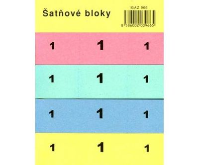 Šatňový blok-100 lístkov-farebný papier