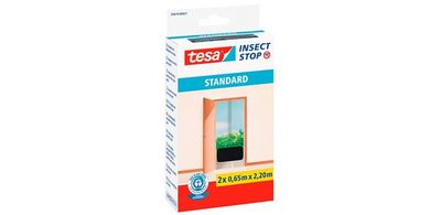 Sieť proti hmyzu, na dvere, suchý zips, 0,65 x 2,2 m, 2 ks, TESA, antracitová