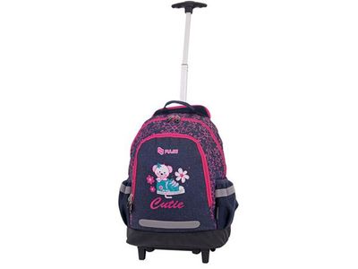Školská taška, s kolieskami, PULSE "Mini Wheels Cutie", fialová-ružová