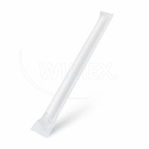 Slamka papierová biela `JUMBO` O12mm x 23cm jednotlivo balená [100 ks]