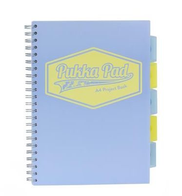 Špirálový zošit, A4, linajkový, 100 listov, PUKKA PAD, "Pastel project book", mix farieb