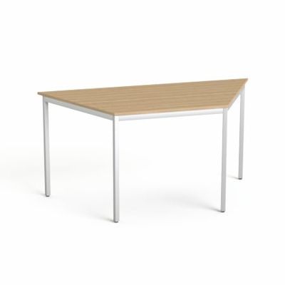 Stôl, univerzálny, s kovovými nohami, tvar lichobežníka, 75x150/75 cm, MAYAH "Freedom SV-41", jaseň
