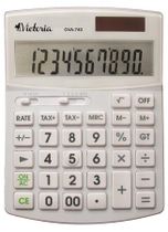 Stolová kalkulačka, ekologická, 10 miestny displej, VICTORIA "GVA-740", biela