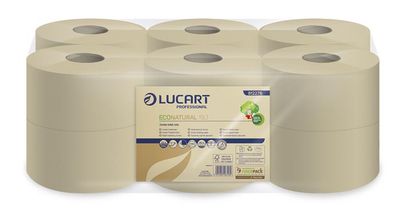 Toaletný papier, 2-vrstvový, veľký kotúč, 160 m, priemer 19 cm, LUCART "EcoNatural 19 J", havanna hnedá