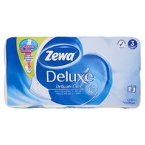 Toaletný papier, 3 vrstvový, 8 kotúčov/bal, ZEWA "Deluxe", biely