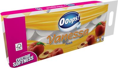 Toaletný papier, OOPS Vanessa, trojvrstvový, broskyňová vôňa (10 ks/bal)
