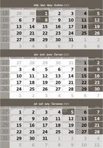 Trojmesačný kalendár sivý 2024